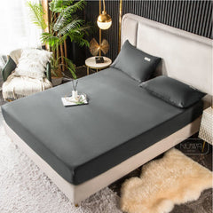 Angelina Cadar Plain Cotton Sejuk Getah Keliling Fitted Bedsheet (Single/Queen)
