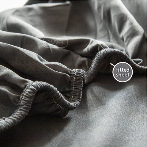 Angelina Cadar Plain Cotton Sejuk Getah Keliling Fitted Bedsheet (Single/Queen)