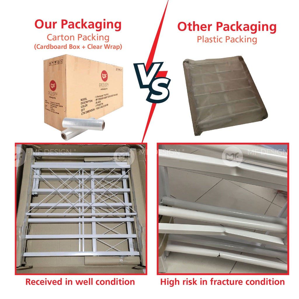 Palace Metal Bed Frame Queen Size Katil Besi Putih Rose Gold Iron