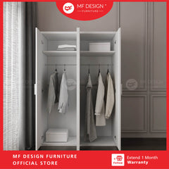 JONIE Wardrobe 4Door Wardrobe/Clothes Cabinet/Clothes Storage/Almari Pakaian/Almari Baju/Almari 4 Pintu/Kabinet Murah/Wardrobe Murah