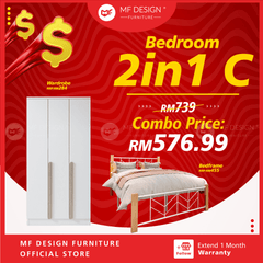 [Bundle Deal] Bedroom bundle 2in1 C wadrobe chest drawer bed tilam katil besi almari laci tilam set baru