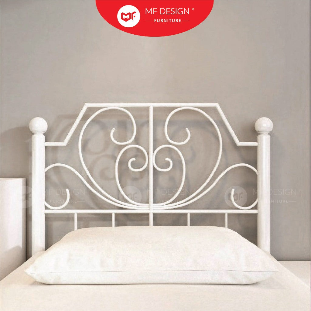 Palace Metal Bed Frame Single Size Katil besi Putih Rose Gold Iron