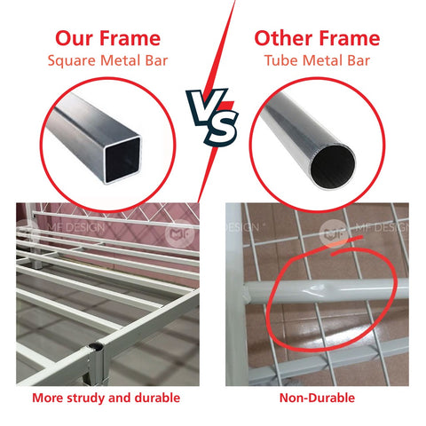 Princess Metal Bed Frame Queen Size Katil besi Putih Rose Gold Iron