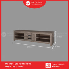 MALVERN 5ft Tv Cabinet Tv Storage Tv Rack Almari Tv Rak Tv Kabinet Tv Console Tv Cabinet Murah