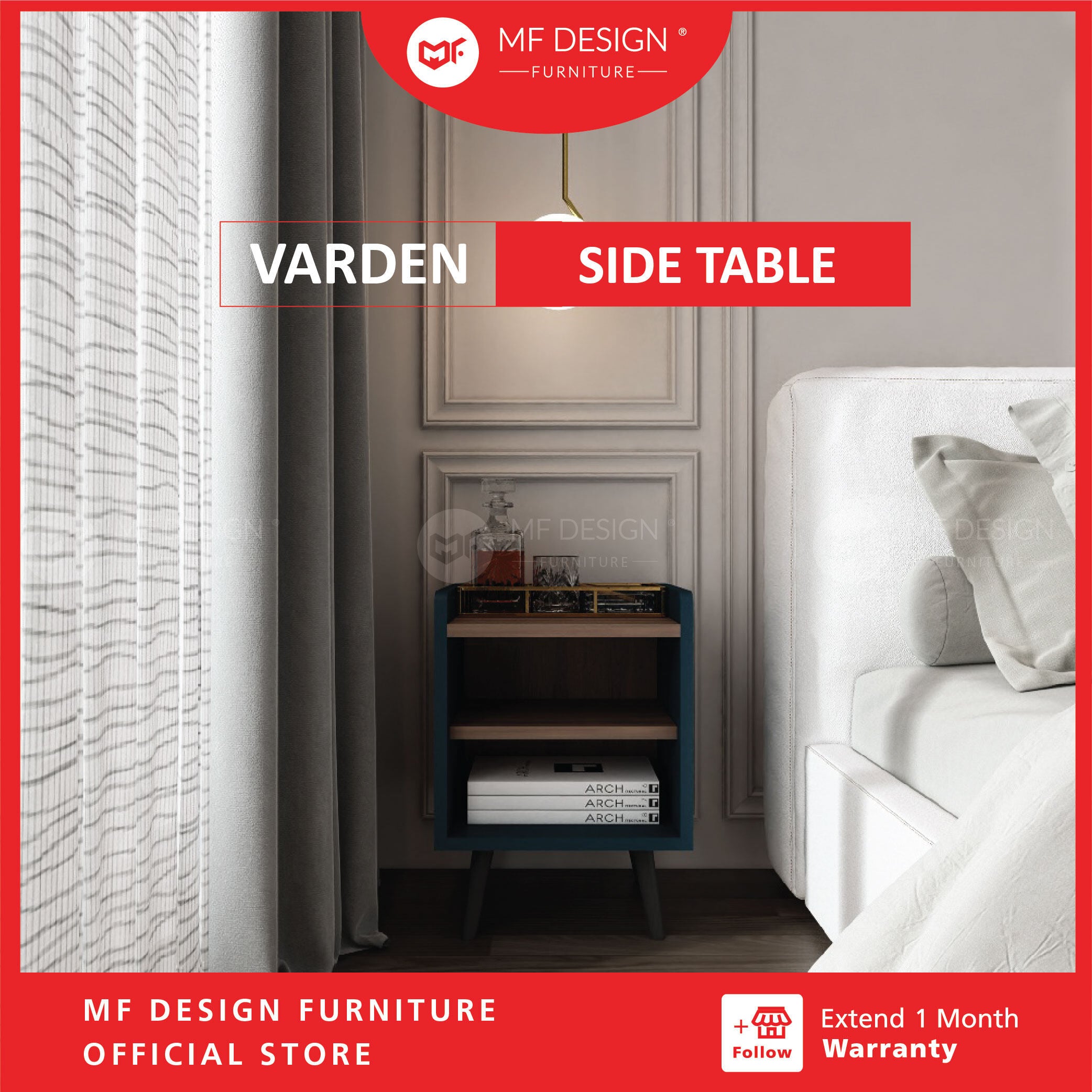 VARDEN Side Table for Living Room Bedroom Side Table Simple Mini Table Meja Kecil Meja Tepi Meja Bilik Table Beside Sofa