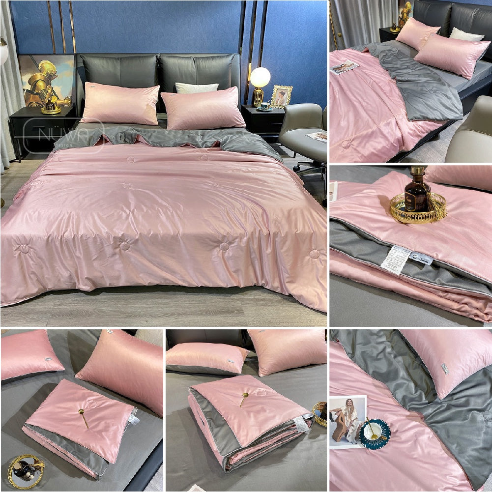 Emma 4 in 1 Bedsheet Mix Duvet Comforter Linen Bedding Sets Sheets Selimut Comforter Bed Linen Fitted Sejuk Soft