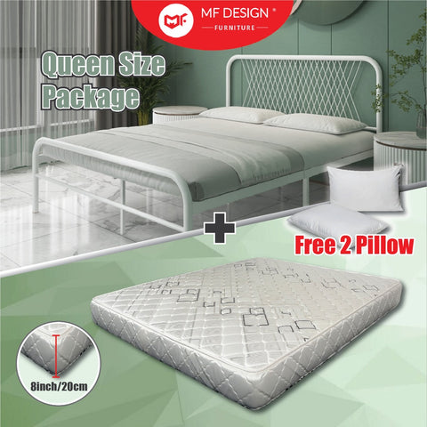 Single Queen Bed+Mattress Set Queen Size Bed Frame With Queen Mattress