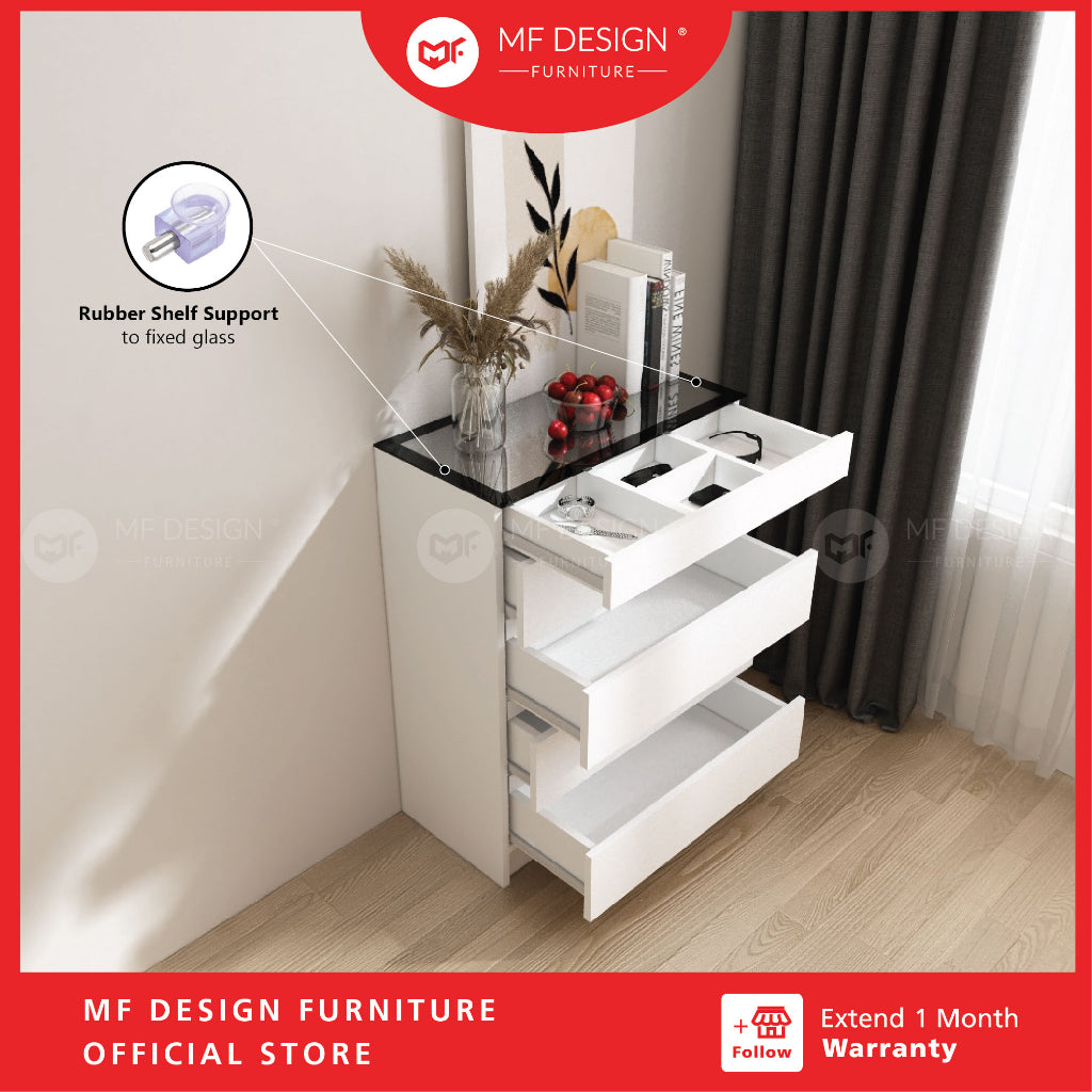 MF DESIGN V9 Multi Layer Chest Drawer Display Cabinet Big Size Glass Display Top Open Mirror Open Storage Cabinet柜子抽屉柜收纳