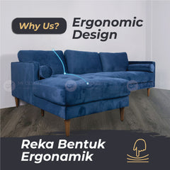 CENI L-SHAPE SOFA 1 Seater/2 Seater/3 Seater Sofa Living Room Sofa Big Size Sofa Panjang