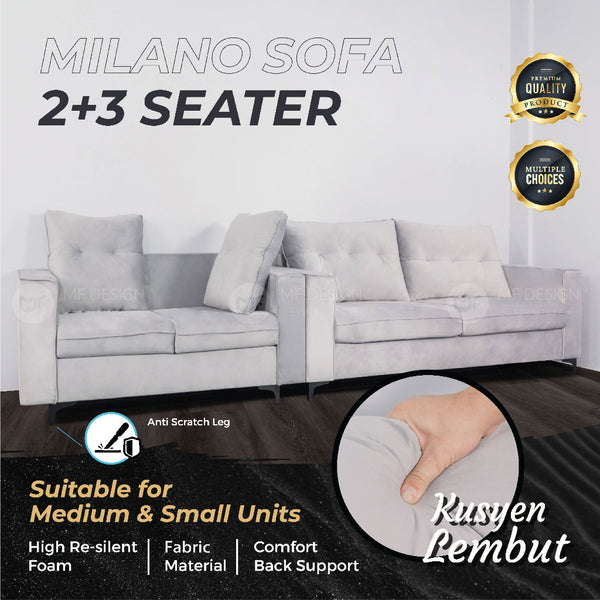 MILANO 2+3 SEATER SOFA SET 1 Seater/2 Seater/3 Seater Sofa Living Room Sofa Big Size Sofa
