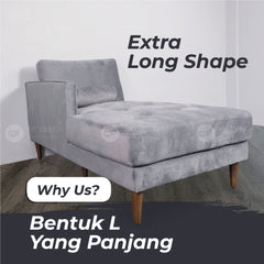 CENI L-SHAPE SOFA 1 Seater/2 Seater/3 Seater Sofa Living Room Sofa Big Size Sofa Panjang