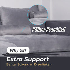 CENI L-SHAPE SOFA 1 Seater/2 Seater/3 Seater Sofa Living Room Sofa Big Size Sofa Panjang