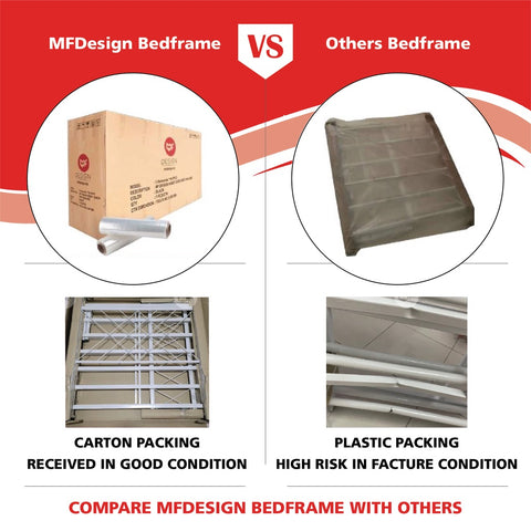Love Metal Bed Frame Queen Size Katil Besi Putih Rose Gold Iron