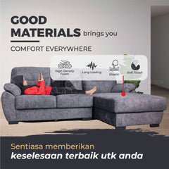 [FREE INSTALLATION] VOLT L-SHAPE Sofa  Big Size Sofa Panjang Sofa Modern Sofa Fabric Sofa Murah