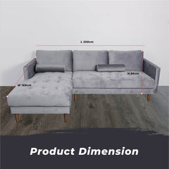 CENI L-SHAPE SOFA 1 Seater/2 Seater/3 Seater Sofa Living Room Sofa Big Size Sofa Panjang
