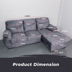 [FREE INSTALLATION] VOLT L-SHAPE Sofa  Big Size Sofa Panjang Sofa Modern Sofa Fabric Sofa Murah