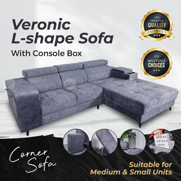 VERONIC L-SHAPE SOFA 1 Seater/2 Seater/3 Seater Sofa/ Living Room/ Sofa/ Big Size Sofa