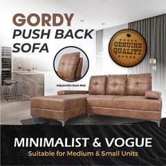 GORDY L-SHAPE SOFA 1 Seater/2 Seater/3 Seater Sofa Living Room Sofa Big Size Sofa Panjang