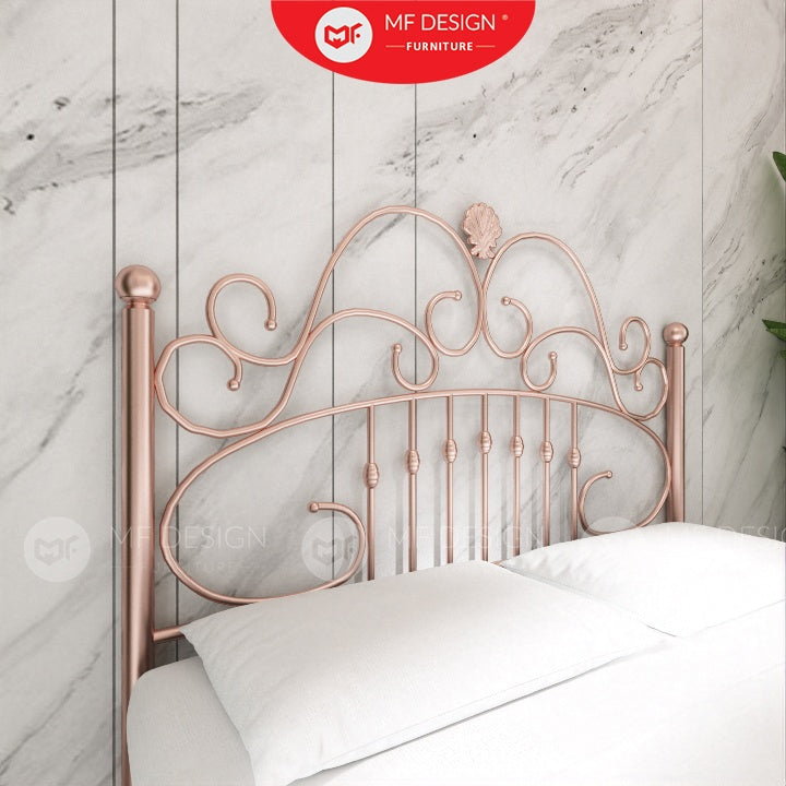 Princess Metal Bed Frame Queen Size Katil besi Putih Rose Gold Iron