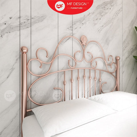 Princess Metal Bed Frame Queen Size Katil besi Putih Rose Gold Iron