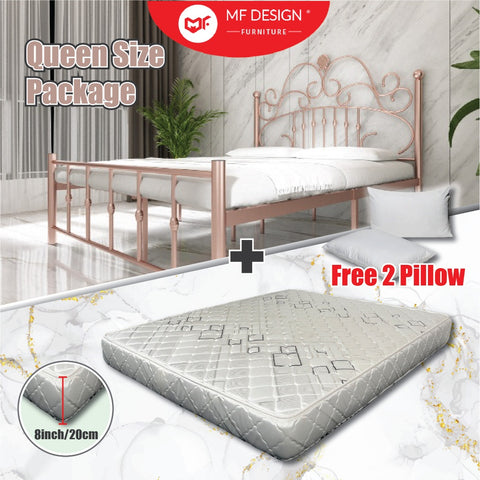 Single Queen Bed+Mattress Set Queen Size Bed Frame With Queen Mattress