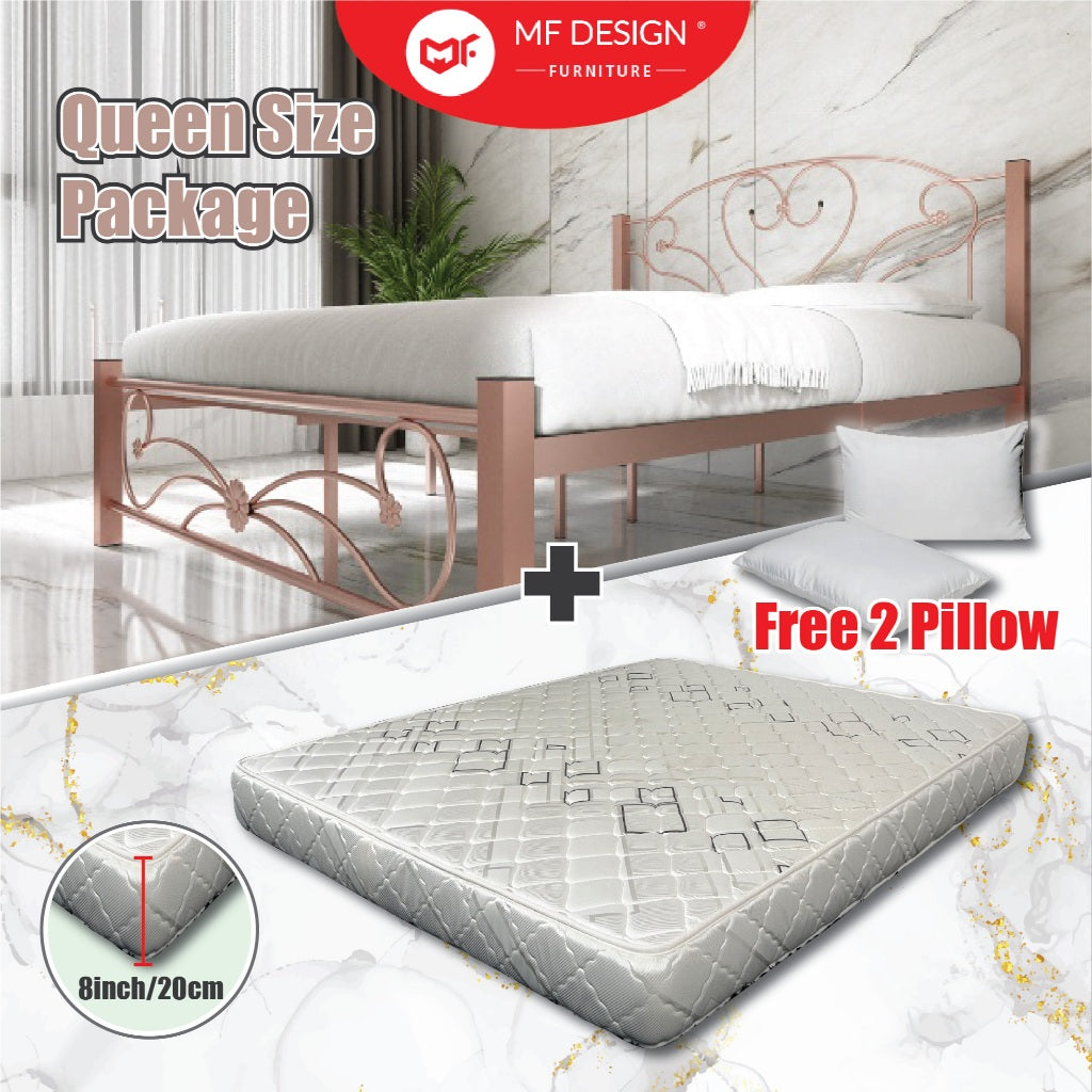 Single Queen Bed+Mattress Set Queen Size Bed Frame With Queen Mattress