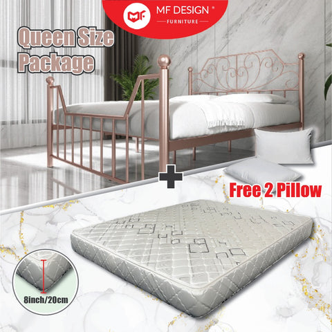 Single Queen Bed+Mattress Set Queen Size Bed Frame With Queen Mattress