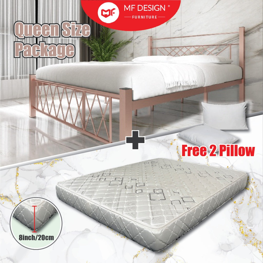Single Queen Bed+Mattress Set Queen Size Bed Frame With Queen Mattress