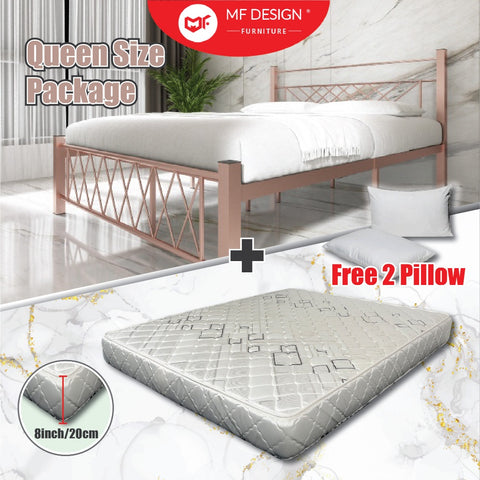 Single Queen Bed+Mattress Set Queen Size Bed Frame With Queen Mattress