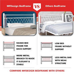 Nest Metal Bed Frame Queen Size Katil Besi Putih Rose Gold Iron