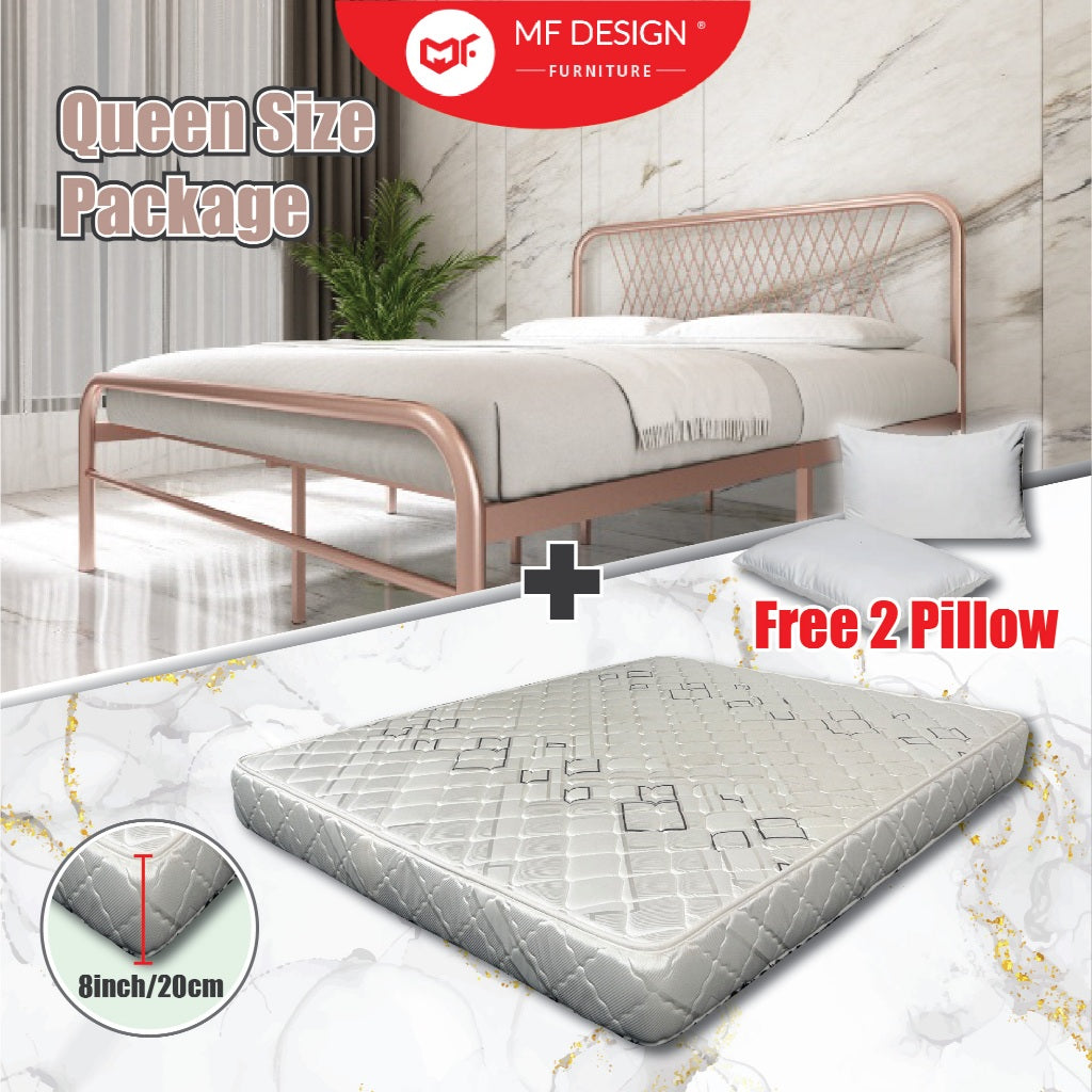 Single Queen Bed+Mattress Set Queen Size Bed Frame With Queen Mattress