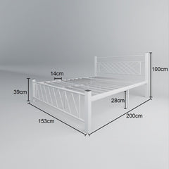 Nest Metal Bed Frame Queen Size Katil Besi Putih Rose Gold Iron