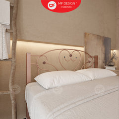 Love Metal Bed Frame Queen Size Katil Besi Putih Rose Gold Iron