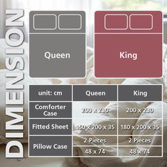 Sanura 4 in 1 Cadar Premium Natural Cotton Queen King Bedsheet Selimut Comforter Bolster Bed Linen Fitted Sejuk