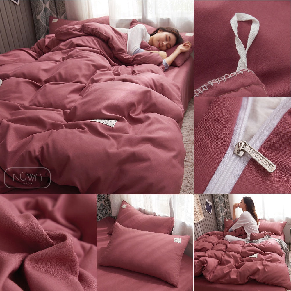 Evelyn 5 in 1 Evelyn LotusRoot Bedsheet Cadar Tilam Bedding Sets Sheets Selimut Comforter Case Bolster