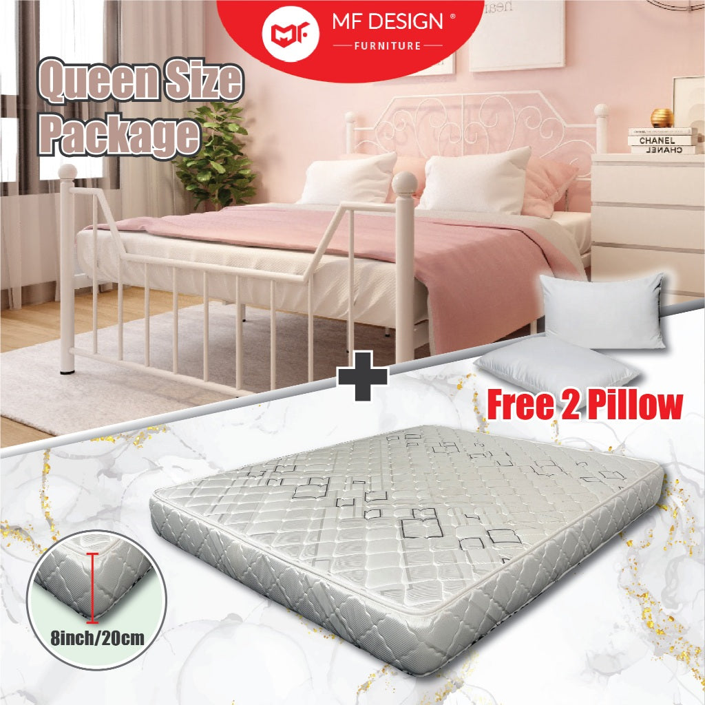 Single Queen Bed+Mattress Set Queen Size Bed Frame With Queen Mattress