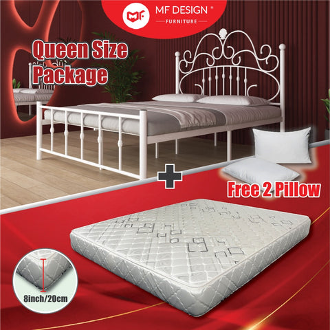 Single Queen Bed+Mattress Set Queen Size Bed Frame With Queen Mattress