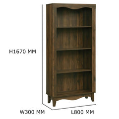 BRANDON 4 Tier Bookshelf – White
