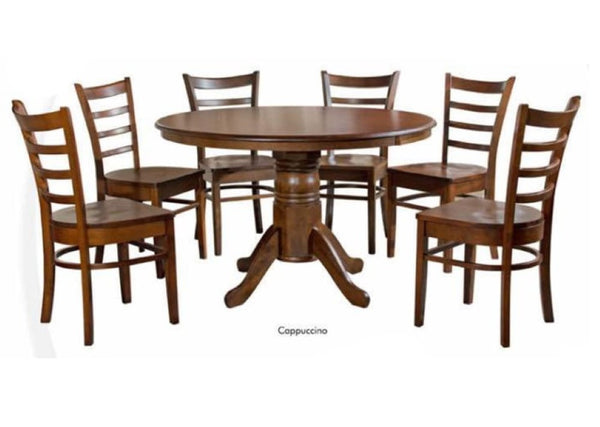 VALARIE 4FT Round 1+6 Seater Dining Set - 2 colors