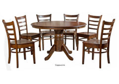 VALARIE 4FT Round 1+6 Seater Dining Set - 2 colors