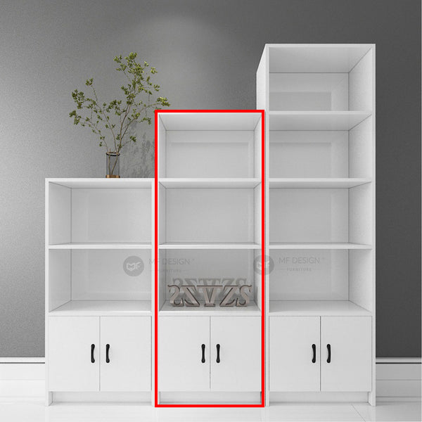 ZION Bookshelf Bookcase / Decorative Shelf Display Case / Storage Cabinet / Buku Almari / Buku Rak / Bookshelf / White Rak