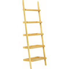 MILT Solid Wood Leaning Bookcase