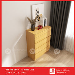 MF DESIGN 4 Layers Chest Drawer Cabinet Big Size Open With Mirror wardrobe Almari Baju pakaian drawer cabinet baju抽屉柜收纳柜