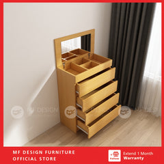 MF DESIGN 4 Layers Chest Drawer Cabinet Big Size Open With Mirror wardrobe Almari Baju pakaian drawer cabinet baju抽屉柜收纳柜