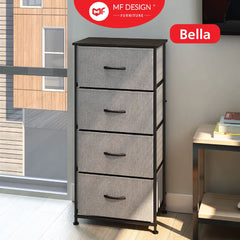 【XXL Size 107cm】4 Layer Chest Drawer Putih Papan Tebal Size XL Storage Cabinet Almari Laci Almari Baju 4 Laci Rak Baju