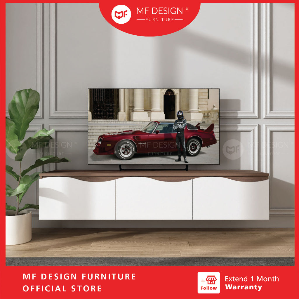 JUNO wall tv cabinet 5ft kabinet tv gantung rak tv cabinet rak tv gantung tv cabinet wall mounted walnut