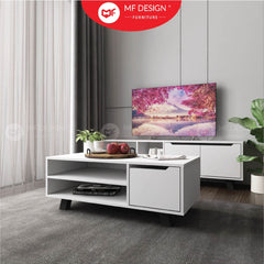 VOLOS Coffee Table Multipurpose Storage Meja Ruang Tamu Table With Storage Living Room Coffee Table High Meja
