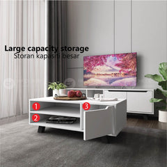 VOLOS Coffee Table Multipurpose Storage Meja Ruang Tamu Table With Storage Living Room Coffee Table High Meja