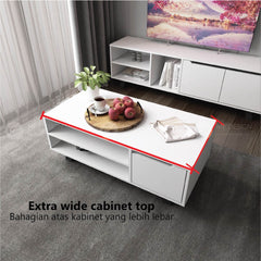 VOLOS Coffee Table Multipurpose Storage Meja Ruang Tamu Table With Storage Living Room Coffee Table High Meja
