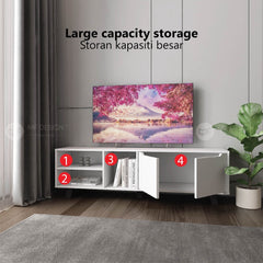 VOLOS 6FT TV Cabinet TV Cabinet Rack TV Console Cabinet TV Media Storage Cabinet Almari TV Rak TV Kabinet TV